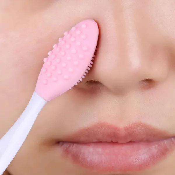 1PC/4PCS  Beauty Skin Care Wash Face Silicone Brush Exfoliating Nose Clean Blackhead Removal Brushes Tools Wit