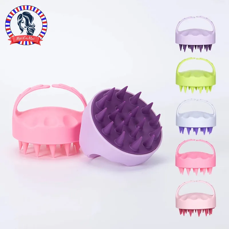 Silicone Shampoo Head Scalp Massage Brush Soft Skin Friendly Hair Washing Massager Comb SPA Beauty Hair Care T