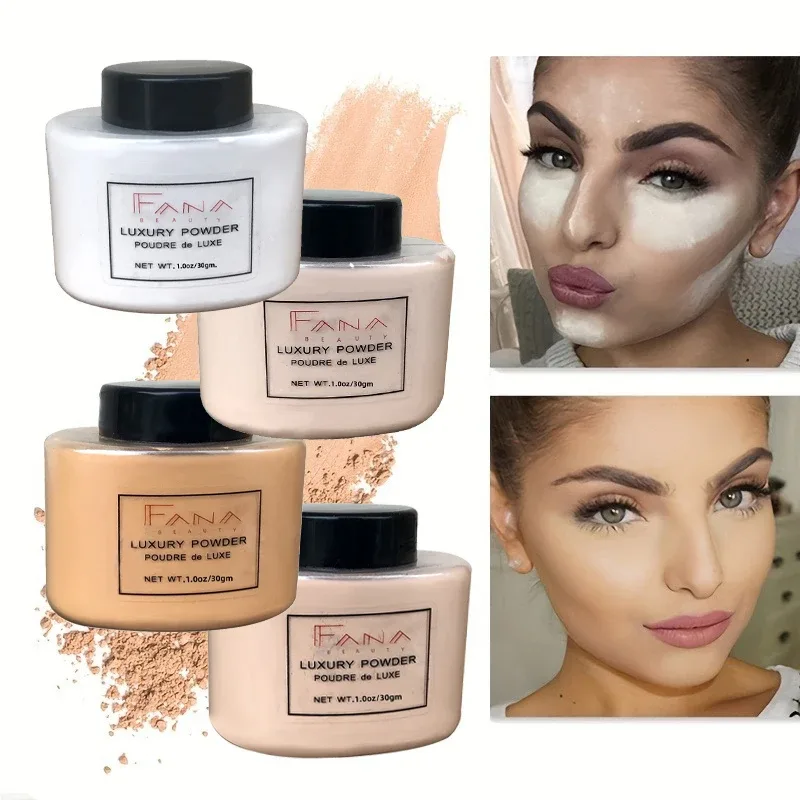 4 Color Luxury Powder for Women Face Foundation Banana Powder Bottle Loose Powder Authentic Oil-Control Beauty