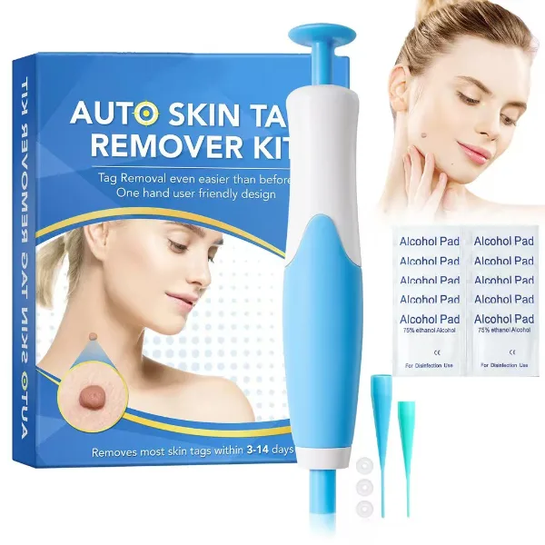 2 IN 1 Auto Skin Tag Remover Kit Micro Skin Tag Removal Device Adult Mole Stain Wart Remover Face Care Beauty 