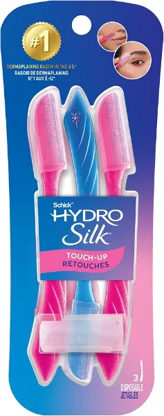 Schick Hydro Silk Touch-Up Dermaplane Razor for Women Face, 3 ct