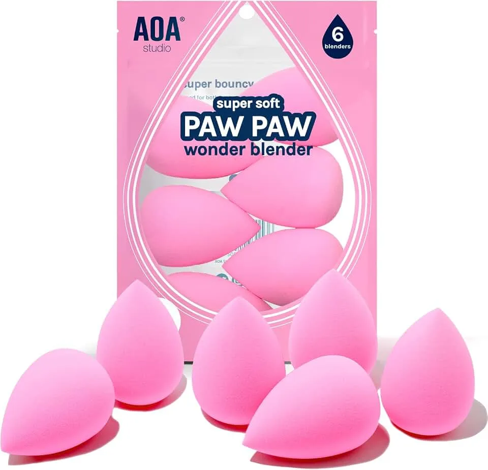 AOA Studio Collection makeup Sponge Set Latex Free and High-definition Set of 6 makeup Wonder blender For Powd