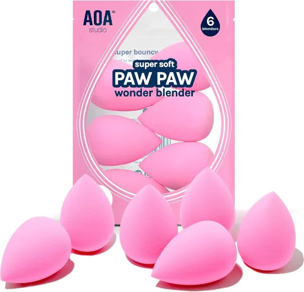 AOA Studio Collection makeup Sponge Set Latex Free and High-definition Set of 6 makeup Wonder blender For Powd