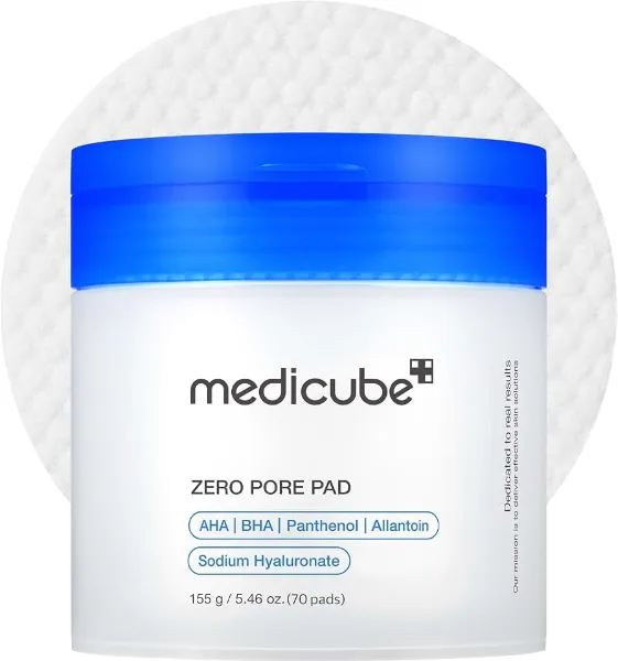 medicube Toner Pads Zero Pore Pad 2.0 | Dual-Textured Facial Pad for Exfoliation and Pore Care with 4.5% AHA L
